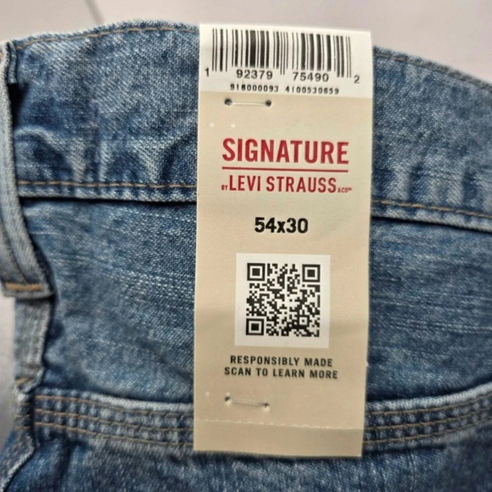 Signature by Levi Strauss Carpenter Jeans Men's 54x30 Indigo Blue Big & Tall NWT